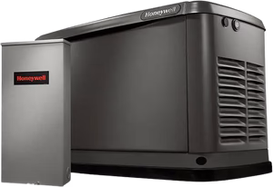 Whole Home Generator Installation in Lexington, KY | Honeywell Backup Generators 2 "Honeywell whole home generator installed outside a residential home in Lexington, KY by Lexington Electrical & HVAC"